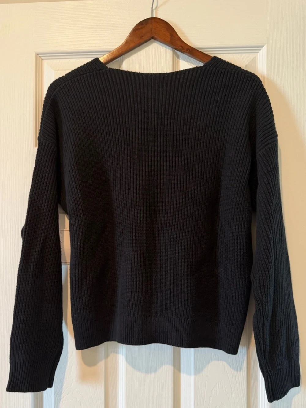 1. State Black V-Neck Ribbed Sweater - Picture 2 of 4